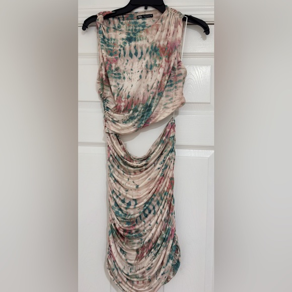 ZARA PRINTED CUT OUT MINI DRESS - Picture 7 of 16